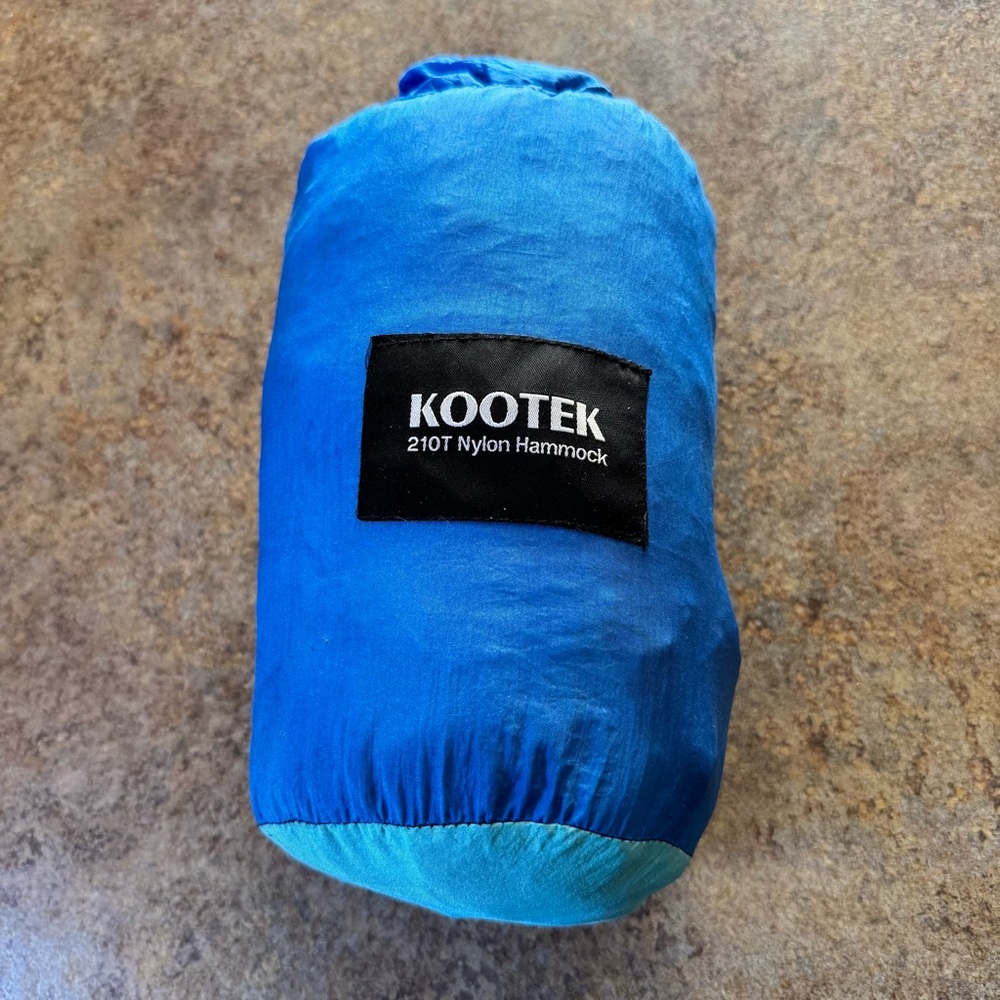 Kootek 210T Blue/Green Nylon Camping Hammock w Attached Storage Bag